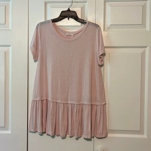 Easel pink ruffle tunic